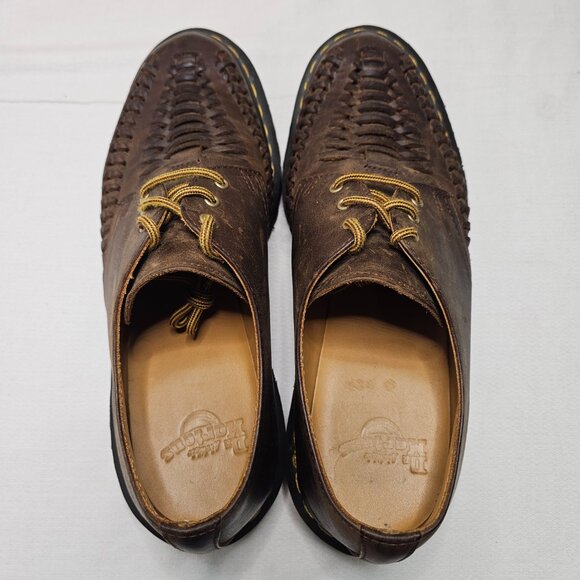 Doc Dr Martens Ezra Interwoven 3-Eyed Brown Shoes Unisex Men 9 Women 10 UK 8 - Picture 6 of 11